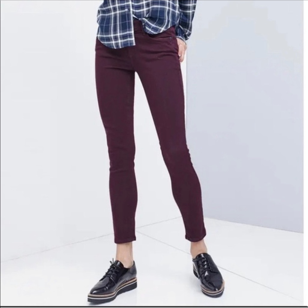Paige Verdugo Ankle Jeans In Satin Plum